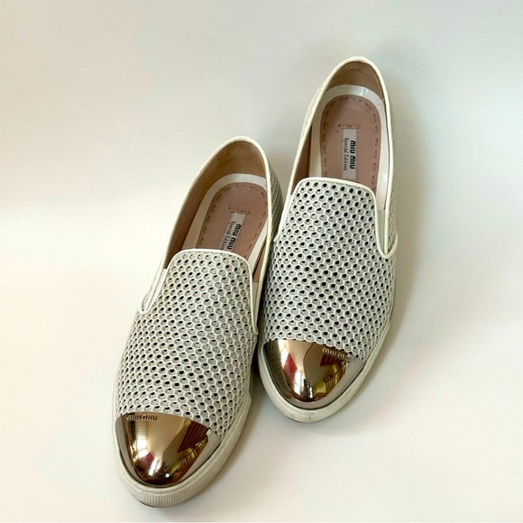 Miu Miu Donna White Sneakers - Picture 1 of 7